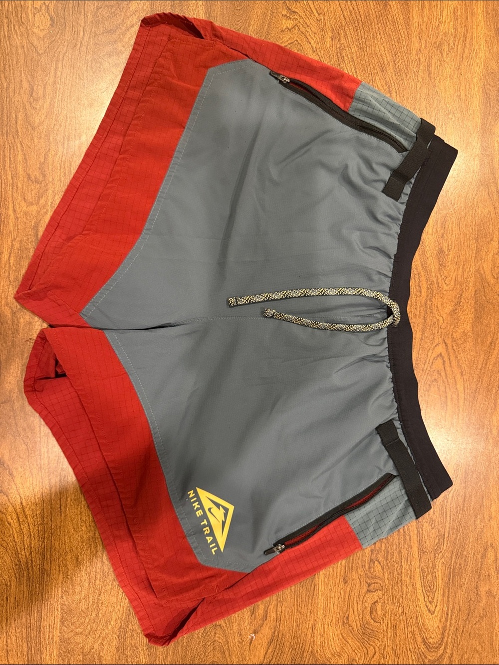 Nike Two-Tone Red & Gray Trail Running Shorts
